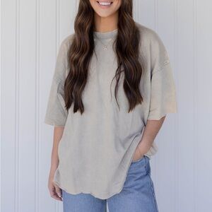 French Terry Drop Shoulder Tee